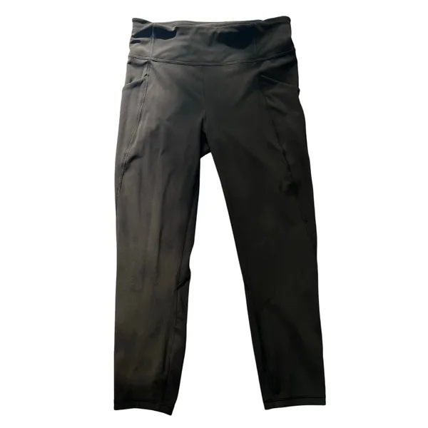 Lululemon Time To‎ Sweat Crop *23" Dark Olive Size 8 - Image 3