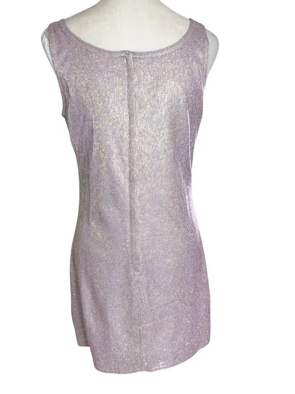 NWT Lili Sidonio x Molly Bracken Iridescent Cut Out Mini Dress in Lilac Size S - Image 5