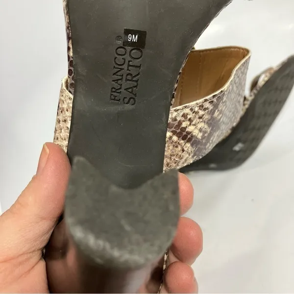 Franco‎ Sarto snake Skin print leather sandals size 9 - Image 8