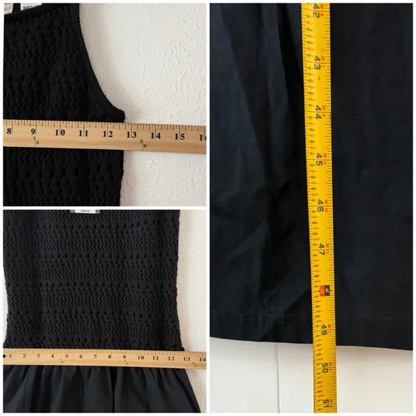Universal Thread Black Crochet Knit Midi Dress Sleeveless Boho Coastal NWT XS - Image 7
