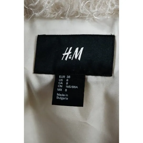 H&M Off White Poodle Fur Open Style Fuzzy Coat Size 8 (M) - Image 4
