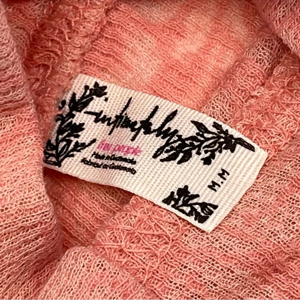 Intimately Free People Turtleneck Top Medium Rose Pink‎ Burnout Floral NEW *FLAW - Image 2