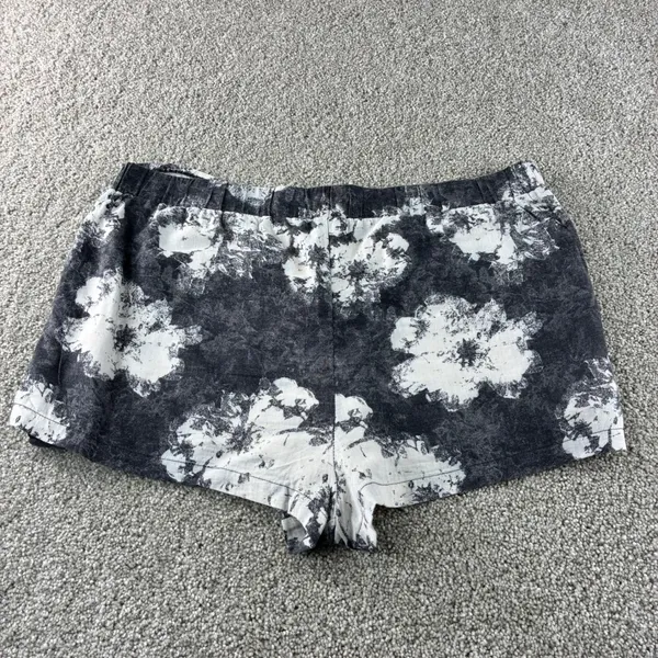 Free People Shorts Women's Large L Black White Tie Front Linen‎ Blend Casual - Image 2
