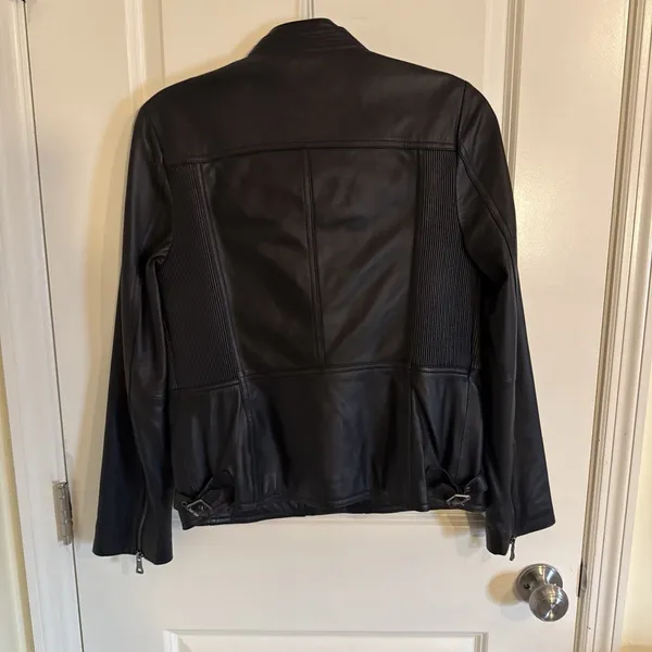 Blackey Women's Lamb Black Leather Nappa Moto Jacket Size 77 Medium - Image 4