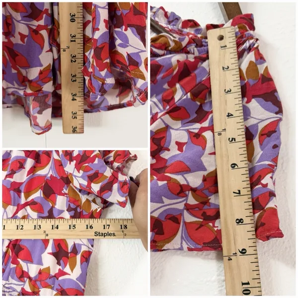 Anthropologie Women’s Floral Tiered Ruffle Mini Dress Multicolor XS - Image 6