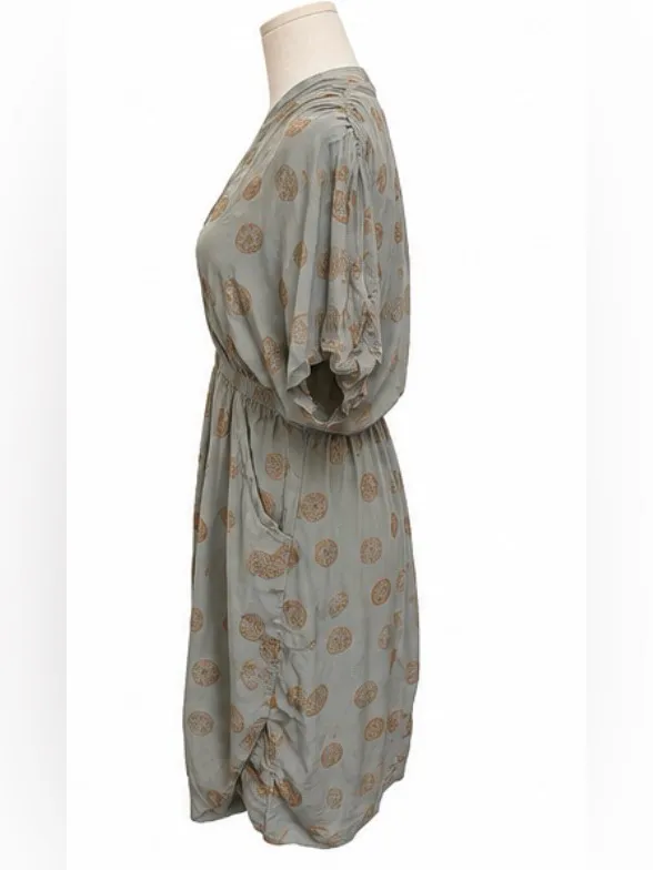 Wilfred 100% Silk Kimono Draped Medallion Print Dress Size Small - Image 2