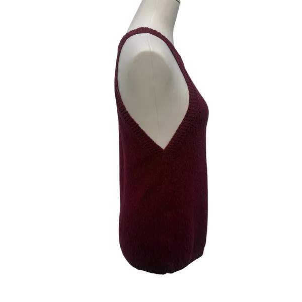 Maeve Halter Knit Tank Top Burgundy‎ Red 100% Cotton Sz M Anthropologie Boho - Image 3