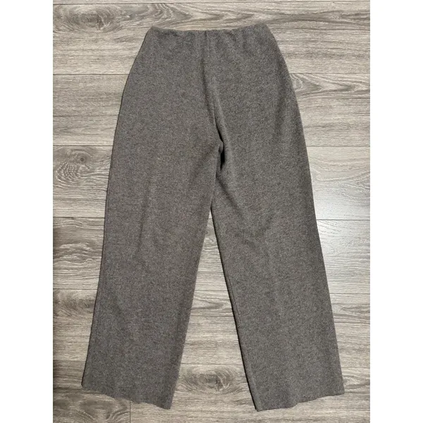 Zara Minimalist Hight Waist Pants‎ Size S Grey Wide Leg Knit Pants Seam Detail - Image 5