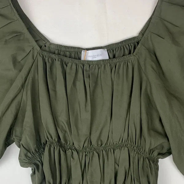 Springfield size eu 40 medium Olive Green Blouse Renaissance cosplay sand dollar - Image 3