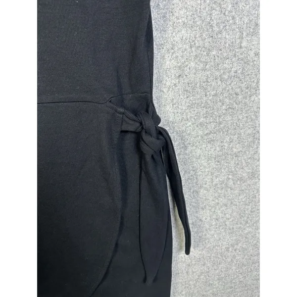 Zara Knit‎ Tank Dress Large Black Bodycon Tie Side Sexy Comfort Scoop Neck - Image 2