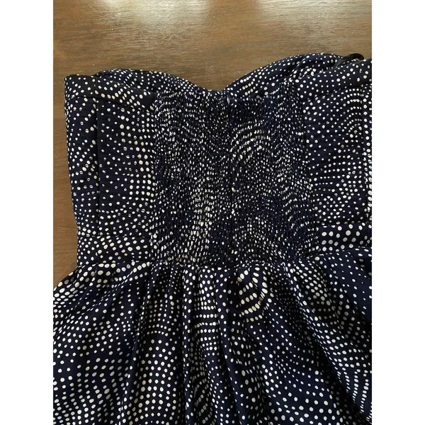 devlin Dress Size Small Strapless Blue White Quilted Smocked Mini from Nordstrom - Image 6