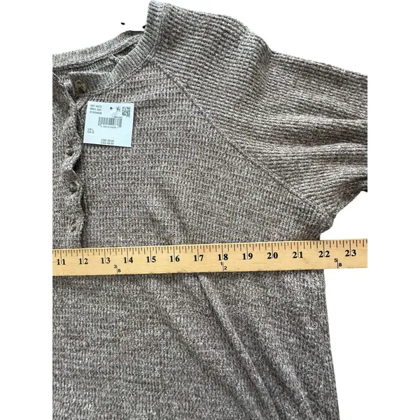 American Eagle‎ Top Knit Women's Large Henley Lounge Comfy Lounge Brown #B6-1 - Image 5