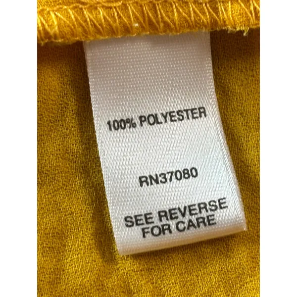 Cato Yellow Smocked Shoulder‎ 3/4 Balloon Sleeve Textured Blouse Large Mustard - Image 3