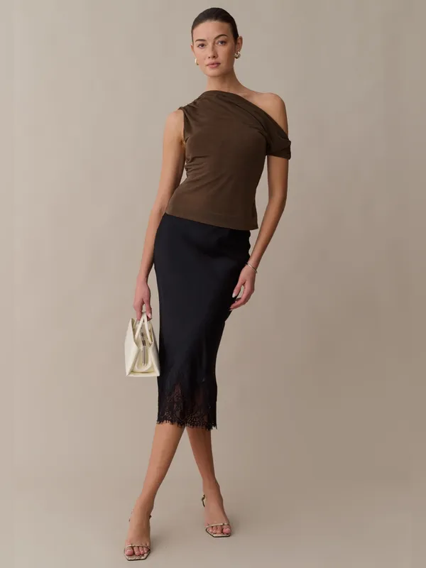 NWT Few Moda Carmen Top Size Small S Olivewood reformation kourt - Image 2