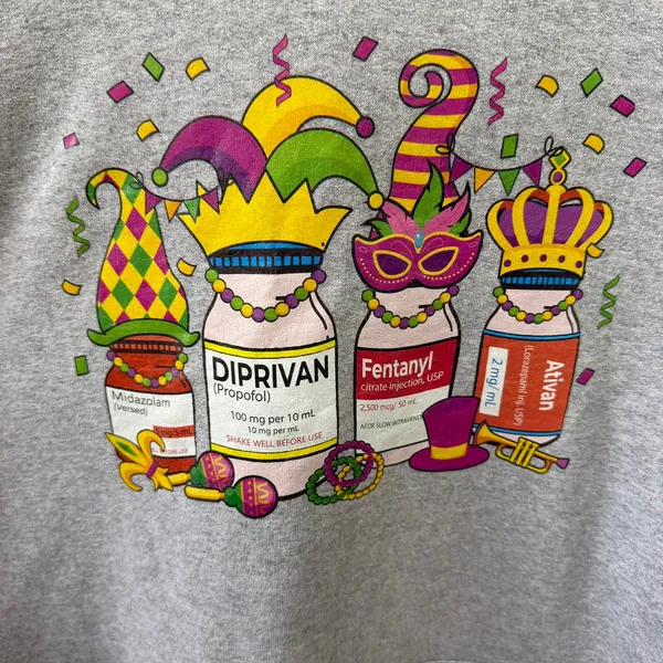 Unisex Gildan RX Graphic Hoodie Size XL Prescription Pharmacy Mardi Gras - Image 5