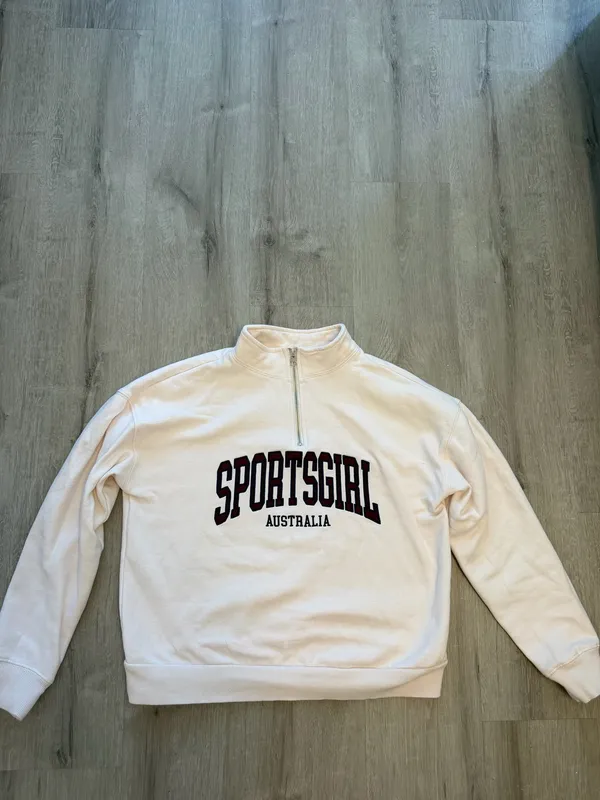 Sportsgirl Cream Zip-Up Sweatshirt with Multicolor Logo - Image 2