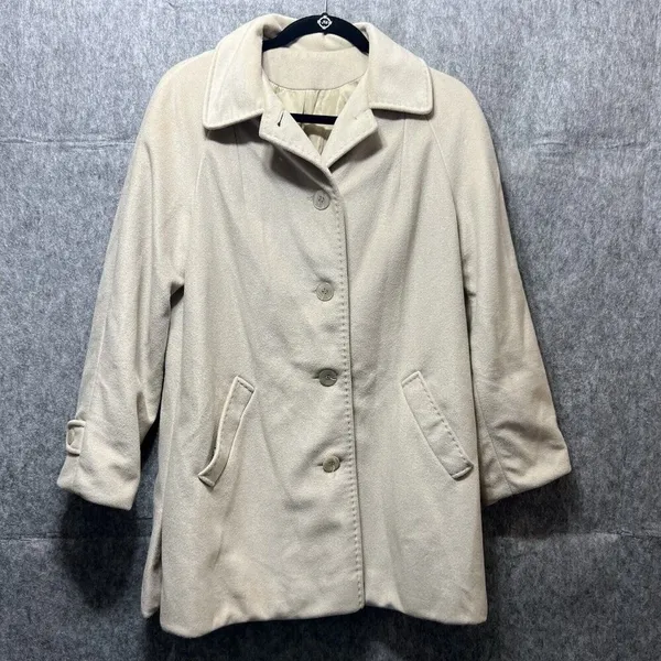Vintage‎ Veloura Jacket Womens 10 Peacoat Tan Union Made 60s Trench Coat - Image 14
