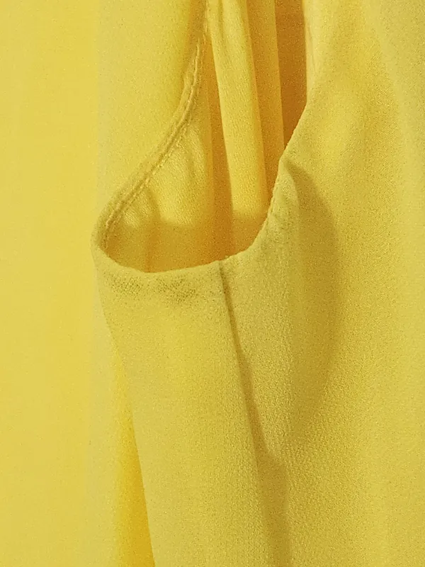 Gianni Bini Yellow Chiffon Maxi Sundress Size 10 Flaw - Image 7