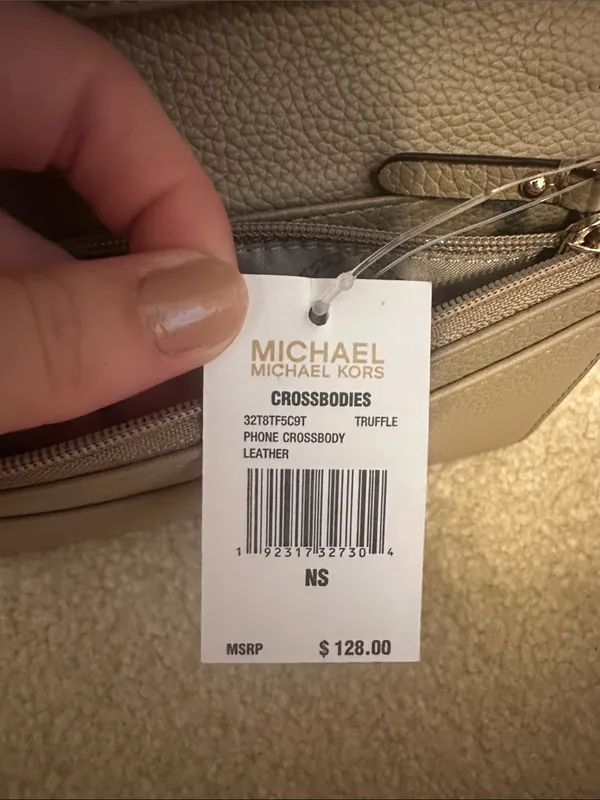 Michael Kors Taupe Leather Crossbody Bag - Image 3