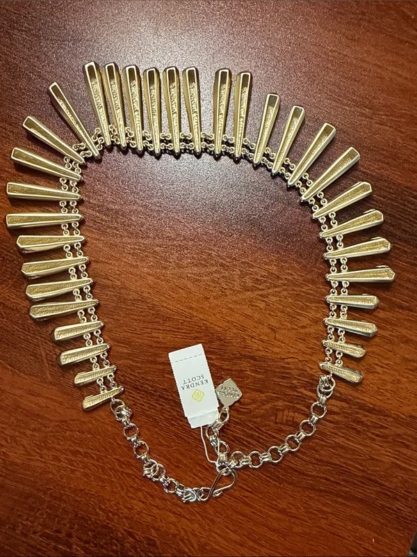 NWT Kendra Scott Jill Gold Spike Fringe Statement Collar Necklace - Image 4