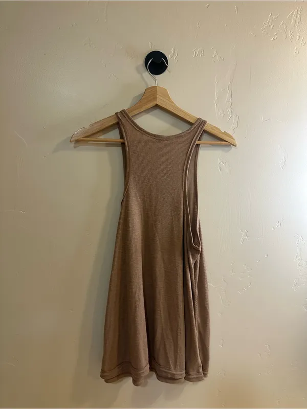 Free People Intimately Mushroom Brown Tan Tank Top Medium - Image 8