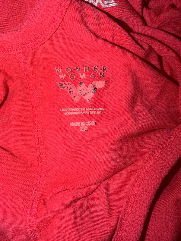 Wonder Woman Red All Over Logo Print Criss Cross Romper DC Comics Size XS - Image 5
