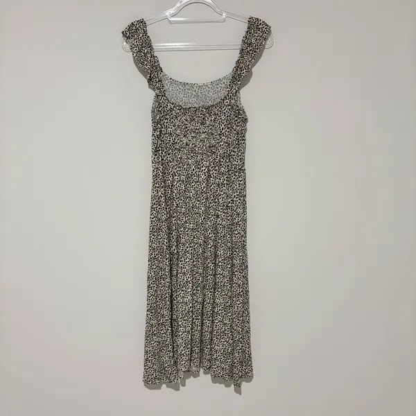 Maurice’s 24/7 Animal Ruffle Strap Midi Dress‎ black tan size large - Image 3