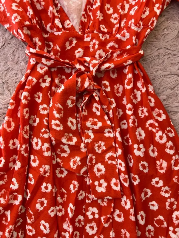 Red floral dress - Image 2