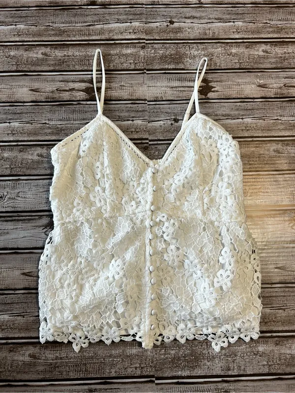 Abercrombie & Fitch White Lace Coquette Boho Cottagecore Summer Top - Image 2