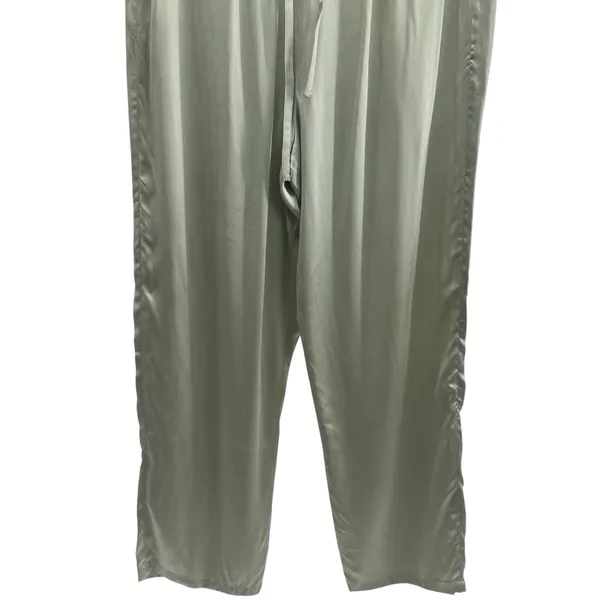 Clio 100% Silk Sage Green Drawstring Pants Pajama Career Luxury Old‎ Money L - Image 4