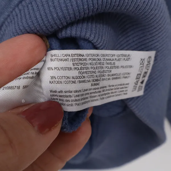 Primark Hoodie Womens L Cares Full Zip Blue Fleece Long Sleeve Excellent - Image 4