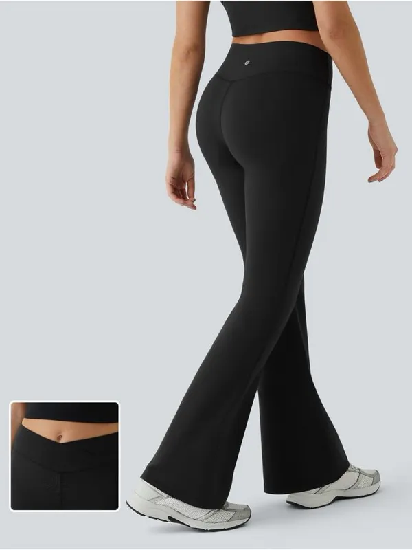 Halara DayStretch High Waisted Crossover Flare Yoga Leggings - Image 4