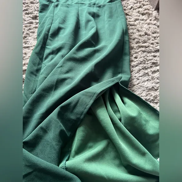 Hello Molly taking it back forest green one shoulder midi‎ dress - Image 8