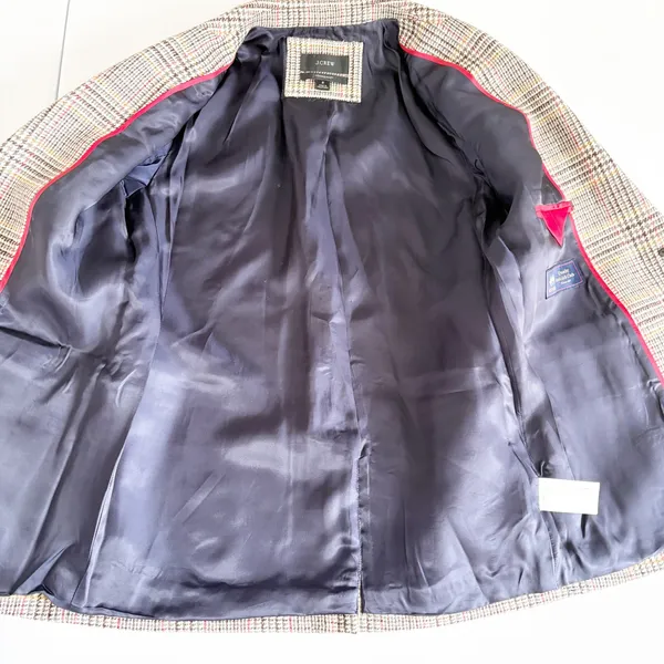 J. Crew Womens Sommerset Glen Plaid English Wool Dark Academia Blazer‎ Size 2 - Image 5