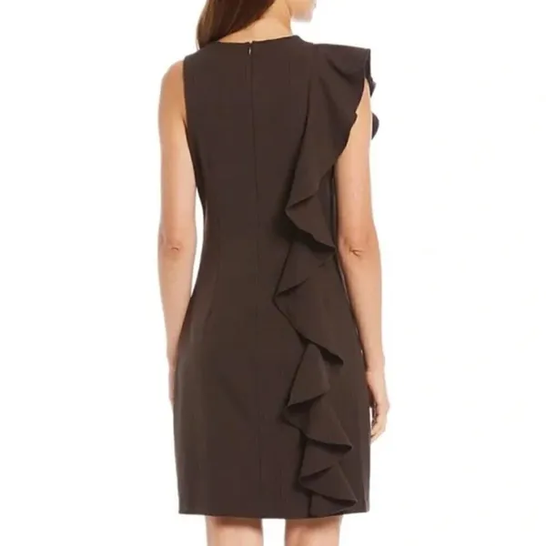 NEW Julie Brown Reina‎ Ruffle Scoop Neck Sheath Dress 12 - Image 2