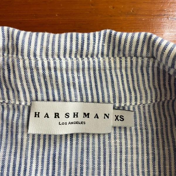 Harshman Collette Tuckernuck Stripe Tunic Shirt Dress 100% Linen Sz XS 🧡🎀 - Image 13