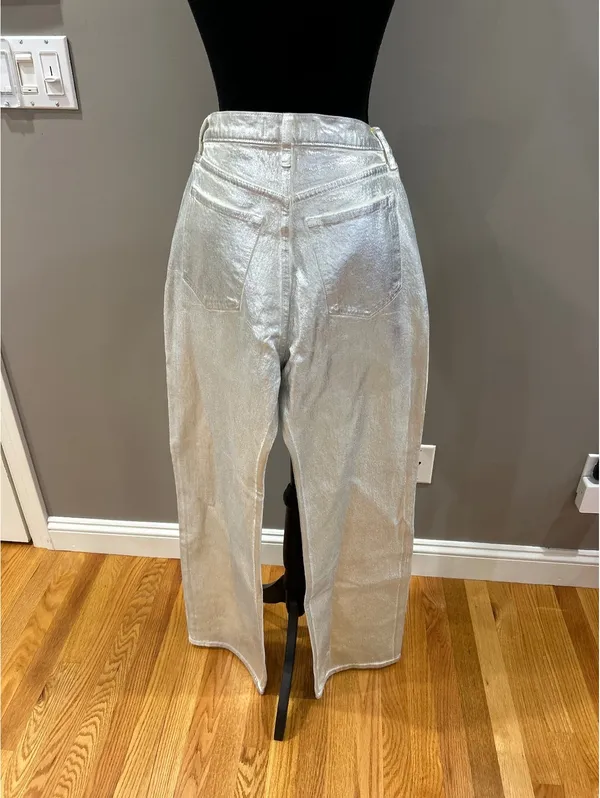 Abercrombie & Fitch The '90s Relaxed High Rise Silver Jeans Size 27 4R - Image 2