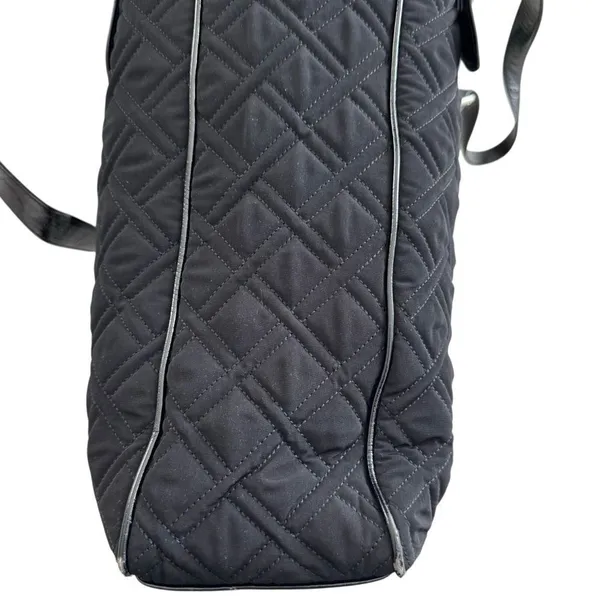 Vera Bradley Black Quilted Zippered Rectangular Bag / Commuter Tote /  Purse - Image 15