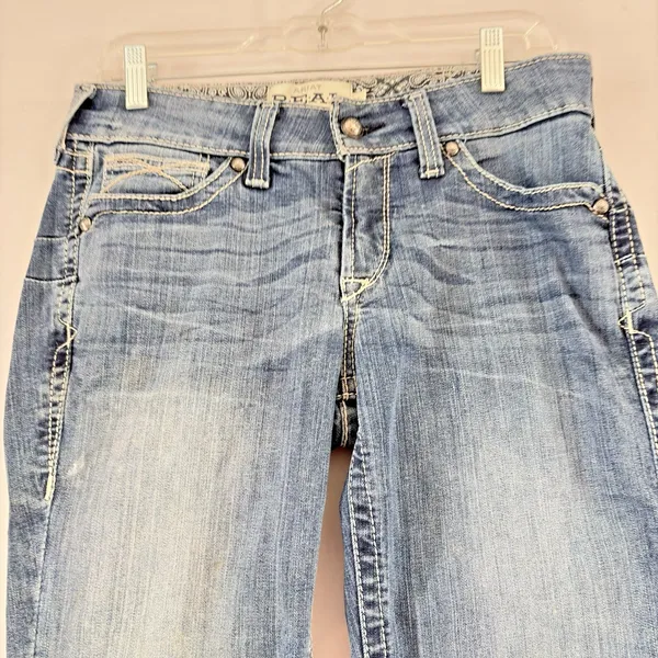 Ariat REAL Denim Womens Mid Rise Straight Leg Jeans Medium Wash‎ Western 29R - Image 3