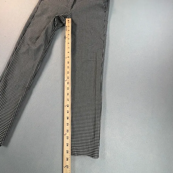 Zara Women Black White Gingham Check Slim Fit Ankle Pants Size Small S 26 - Image 2