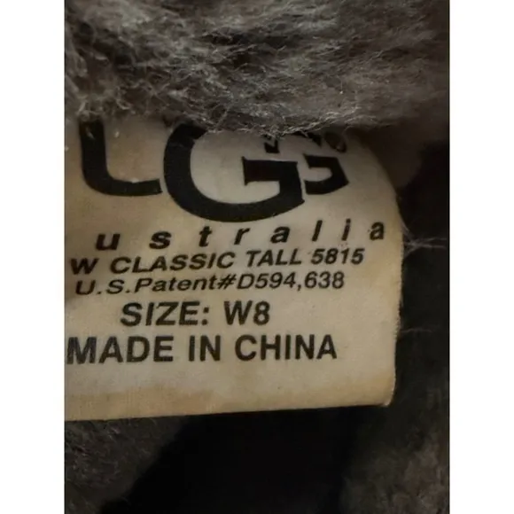 UGG Australia Classic Tall 5815 Gray Sheepskin Boots Women's Size 8 - Image 10