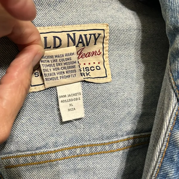 Vintage Old Navy Denim Jean Jacket 90s Y2K Unisex XL - Image 6