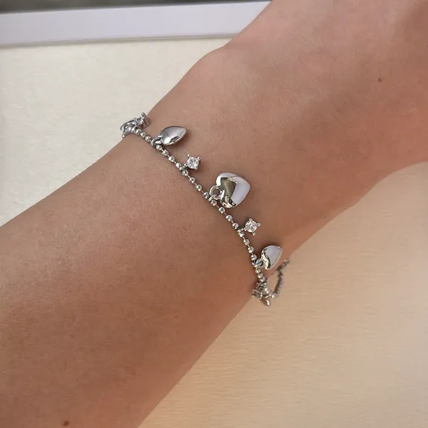 Adjustable CZ Love Heart Charm Bracelet for Women - Image 6