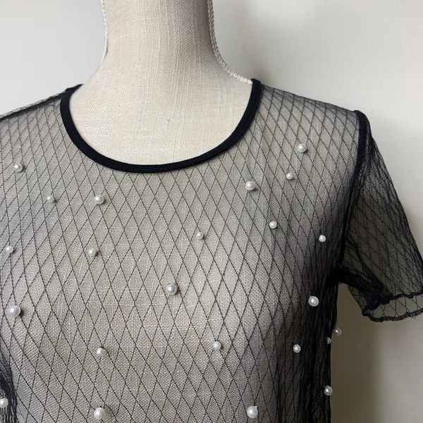 SheIn Pearl Sheer Top - Image 3