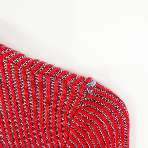 NEW Urban Outfitters‎ BDG Sky High Fair Isle Ribbed Sweater Women's XS Red - Image 5