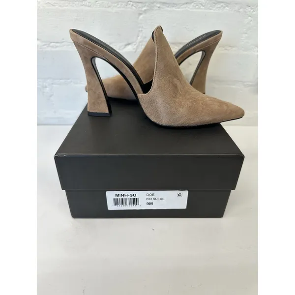 Natori Minh-Su Color Doe Kid‎ Suede Women's Pointed Toe Heel Mule Size 9M NWB - Image 11