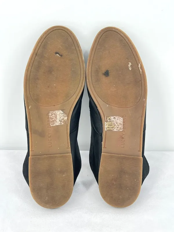 Lucky Brand Eason Black Suede Pointed Toe Slip On Loafer Flats 8.5M - Image 6