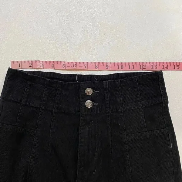 We The Free Black Corduroy Flare Pants Size 28 Boho Retro Bell Bottom - Image 6