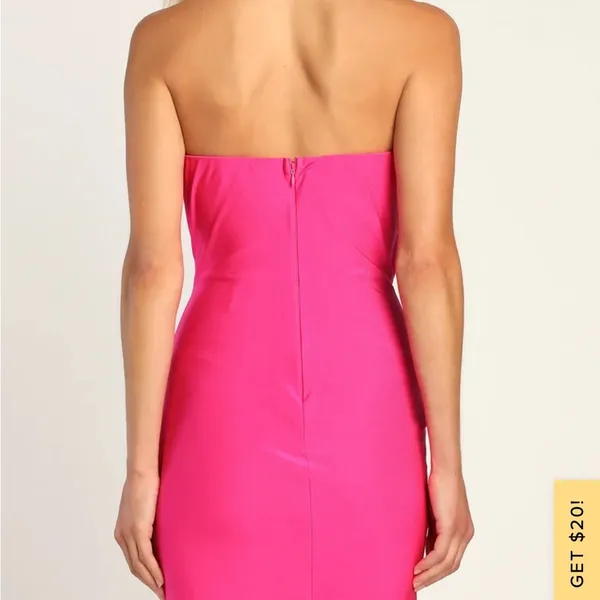Lulu’s Bodycon Mini Hot Pink Dress XS - Image 3