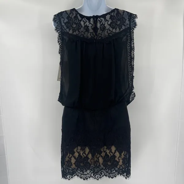 Vtg Jessica McClintock 90s Lace Drop Waist Dress Sz 8 Whimsigoth Dark Coquette - Image 7